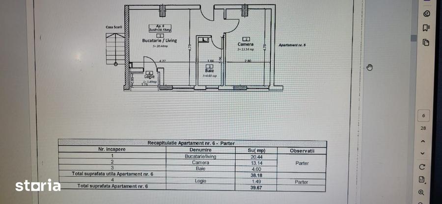 Apartament cu 2 camere în Florești