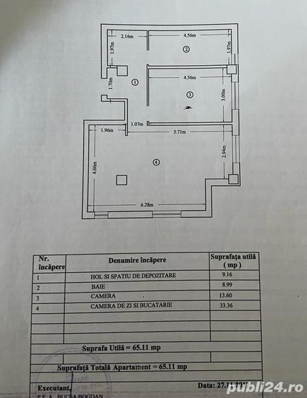 Apartament cu 2 camere decomandat în Rediu