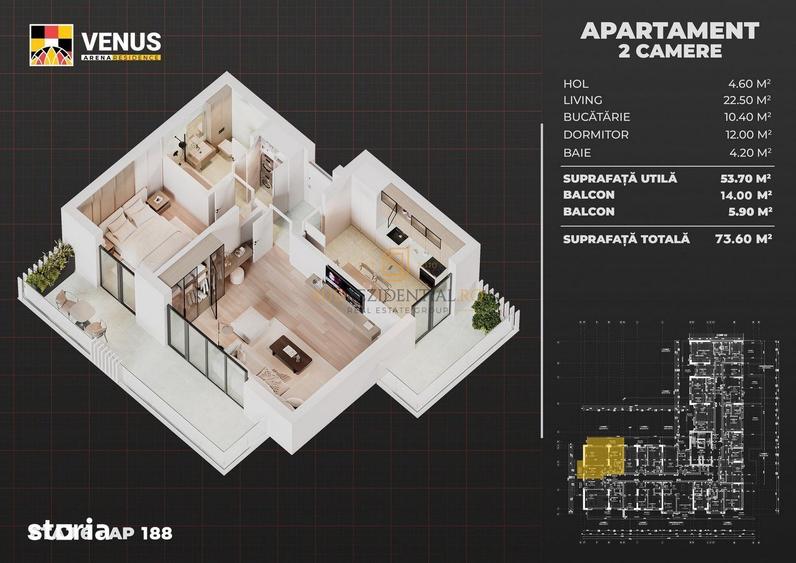 Apartament cu 2 camere în Apărătorii Patriei