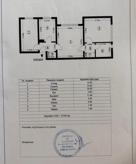 Apartament cu 3 camere semidecomandat în Tractorul