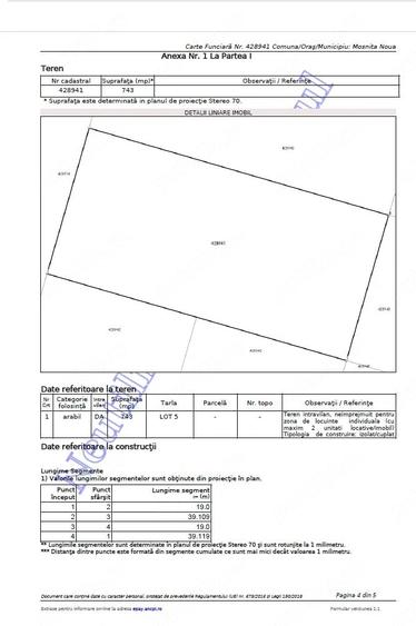 Teren de vanzare Mosnita Noua pozitie foarte buna. - 1