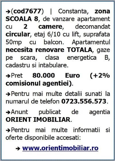 Apartament cu 2 camere circular în Inel II