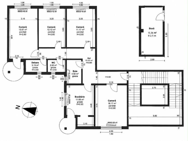 Apartament cu 4 camere decomandat, mobilat în Central