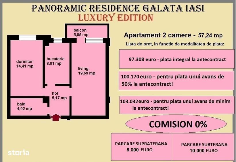 Apartament cu 2 camere decomandat în Galata