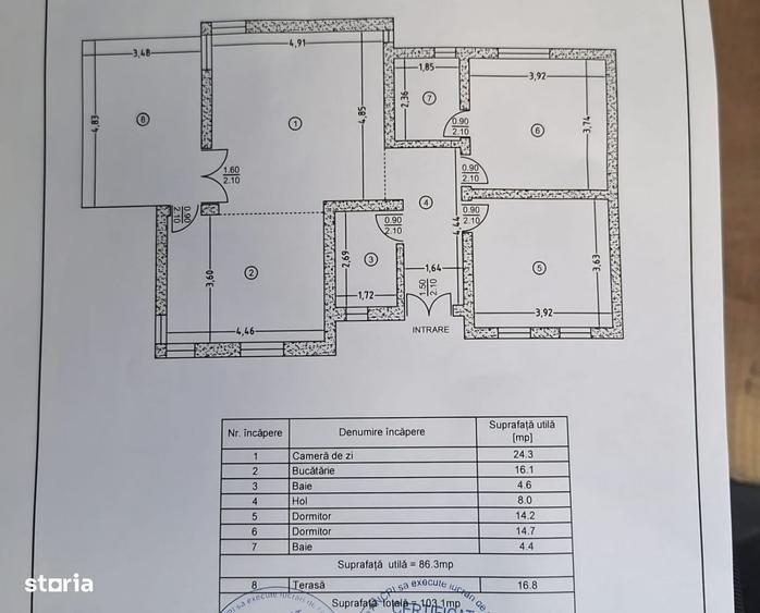 Casă cu 3 camere în Geamăna