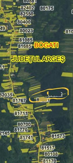 Teren de 5400 mp, în Bogați