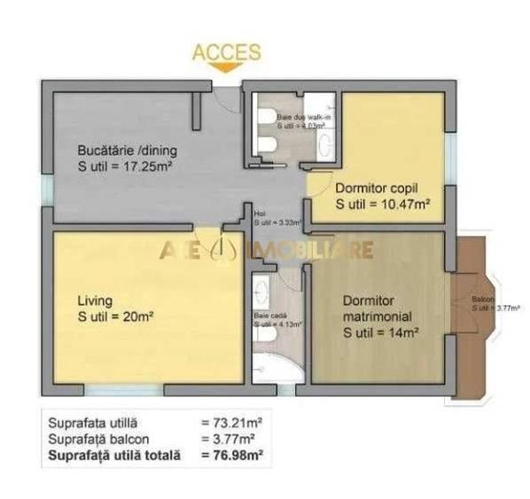 Apartament cu 3 camere decomandat, mobilat în Nerva Traian