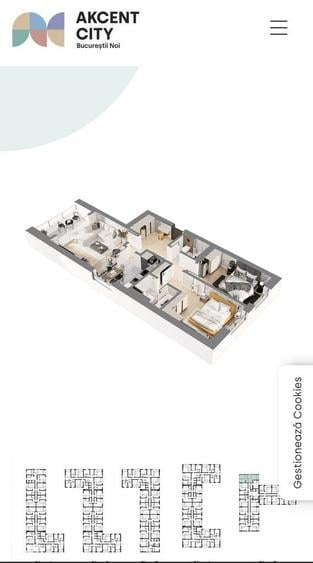 Apartament cu 3 camere decomandat în Jiului