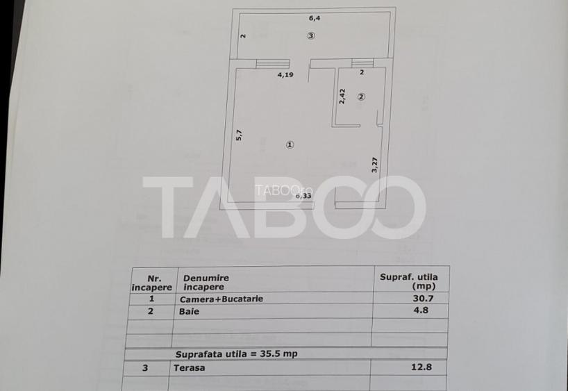 Studio de vanzare 36mp utili + terasa 13 mp constructie 2025