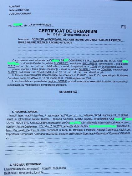 Casă parter , teren 500 m, la preț de apartament, în Comana ,GR.30 min București - 15