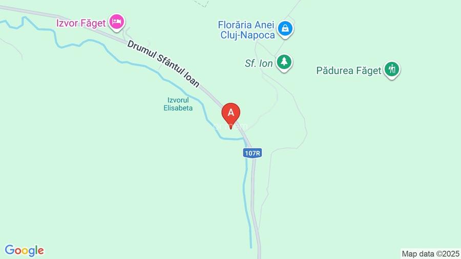 Teren pe malul pârâului printre copaci