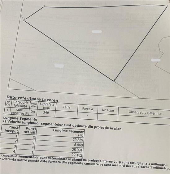 Teren Construcții intravilan de 349 mp, în Central