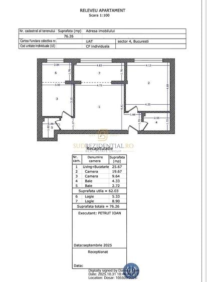 Apartament cu 3 camere în Giurgiului
