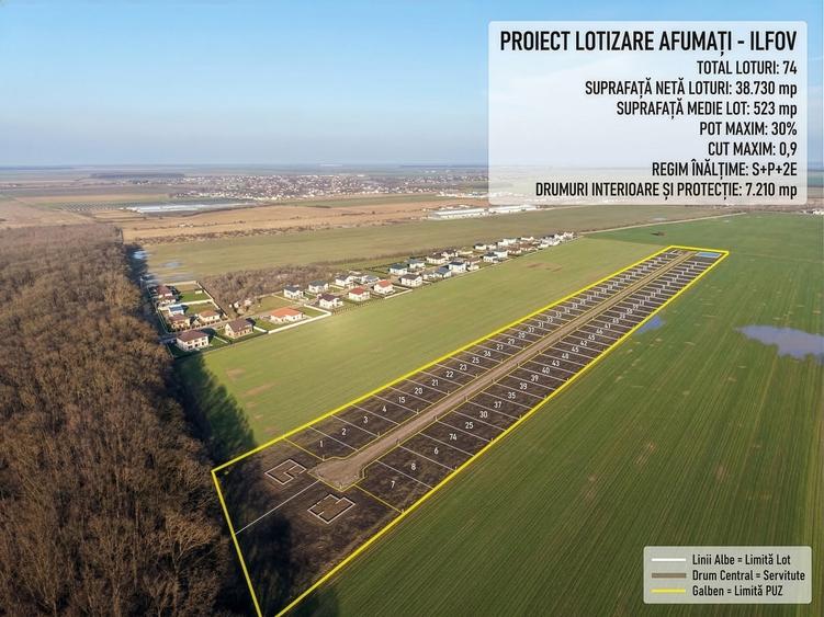Ilfov Nord-Est Afumati: Teren Lotizat (74p) De Vanzare 46.200 mp PUZ Gata - 3