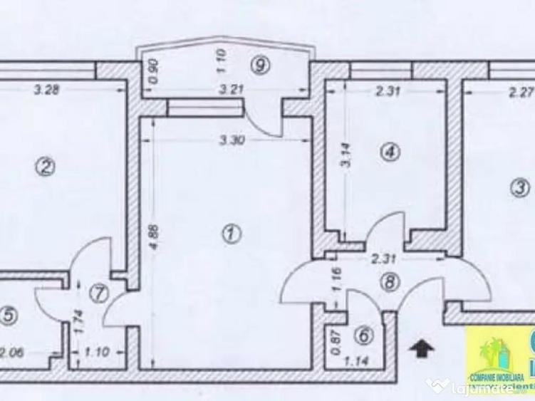 Tomis 3, apartament 3 camere, etaj 3, vanzari Constanta - 2