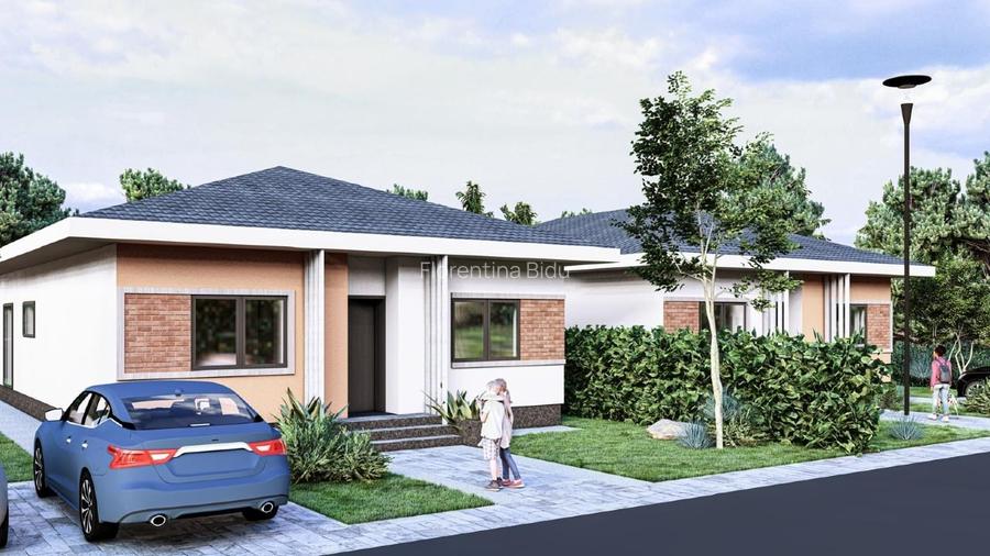 Vilă individuală cu 4 camere, parter, 400 mp teren City Nord Tunari