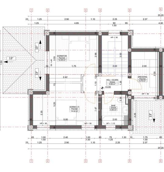 Duplex despartit prin baie si hol cu 3 dormitoare si dressing in Giroc - 17