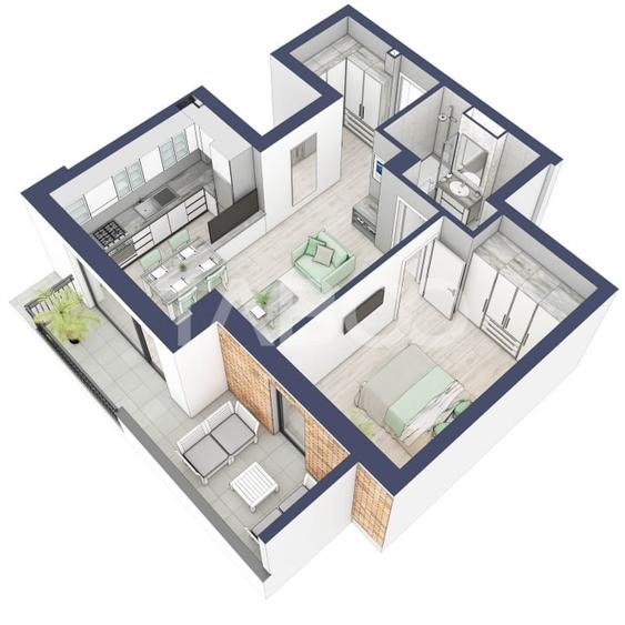 Apartament la parter cat un etaj 1 cu 47 mp utili 2 camere Turnisor - 2
