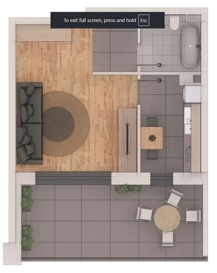 Apartament 1 camera cu terasa de 17 mp, ansamblu NZEB, zona Terra - 1