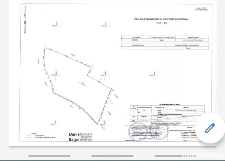 Vand Casa cu 2151 m2 in Paulis - 2