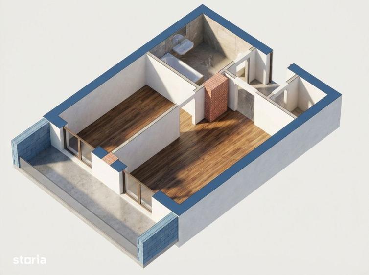 BLOC NOU! 1680E/MP TVA INCLUS! 1 camera, 38,5mp 7,7mp balcon! zona Ter - 1