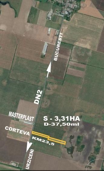 Teren  stradal , zona in dezvoltare , posibil marire suprafata . - 2