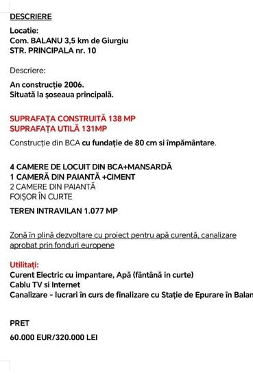 Casa de vanzare, Balanu, Jud.Giurgiu - 3