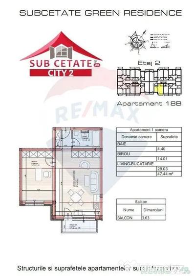 Apartament cu 2 camere semidecomandat în Sânpetru