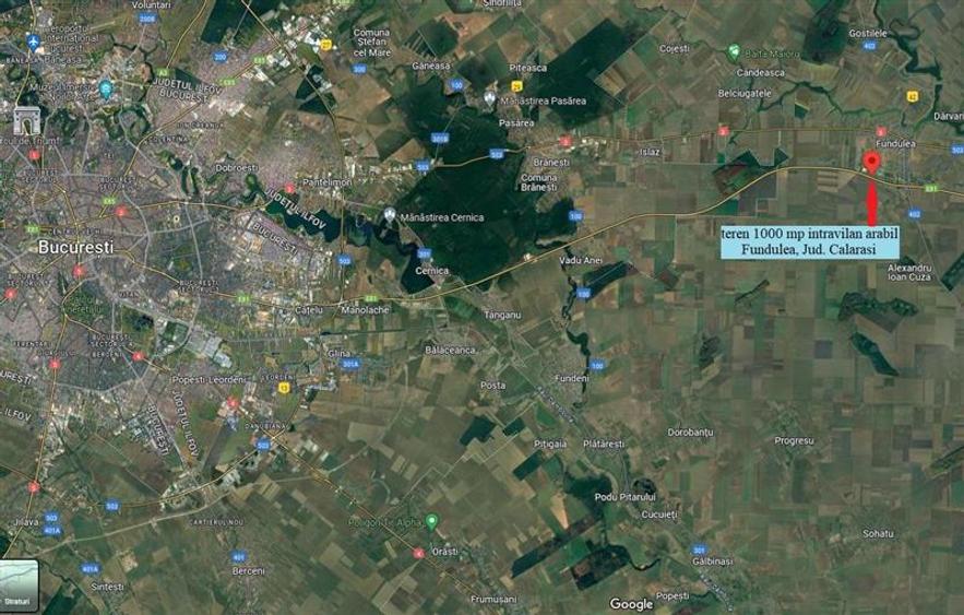 Teren 1000 mp Fundulea, deschidere Autostrada A2, ideal commercial - 1