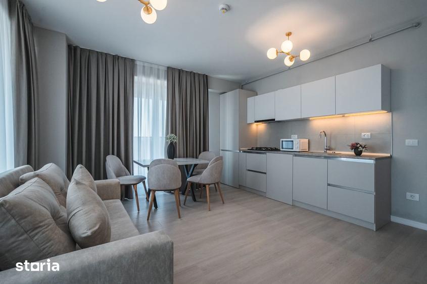 STUDIO CU DORMITOR SEPARAT COMPLET MOBILAT LUX - SOLID SEA VIEW PERLA - 5