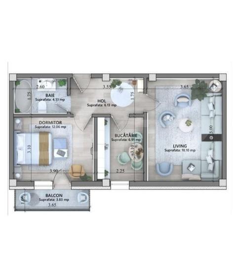 Apartament cu una, doua sau trei camere, Lunca Cetatuii, strada Editur - 8