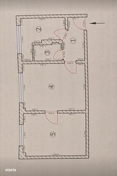Apartament cu 2 camere semidecomandat în Astra