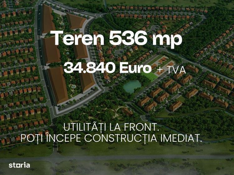 Teren 536 mp in Arad, utilitati la front. - 2