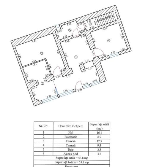 Apartament la casa, 2 camere, 53,80 mp, Brasov - 3