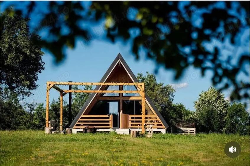 Casa A-Frame, de locuit sau afacere la cheie, teren 7000 mp, 3 stele autorizata - 1