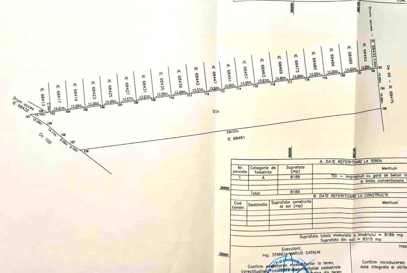 Teren intravilan 8189mp destinatia rezidentiala ,desch.32ml la str.Vulturilor! - 2