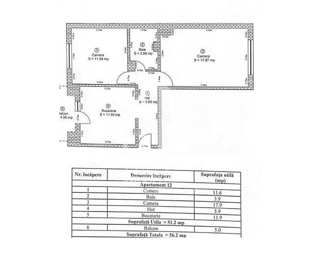 Apartamet cu 2 camere, decomandat, 51mp utili + balcon, Cisnadie - 15