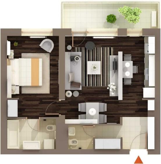 Apartament cu 2 camere semidecomandat, mobilat în Băneasa