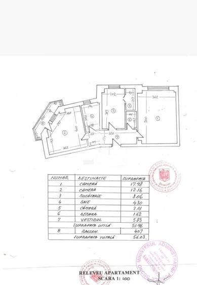 Apartament cu 2 camere decomandat în Panduri