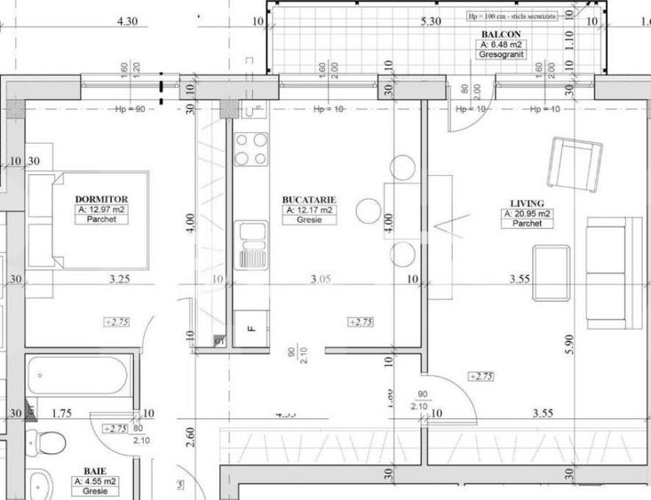 Ocazie! Apartament decomandat, 2 camere, 60 mp utili, Finisa - 1