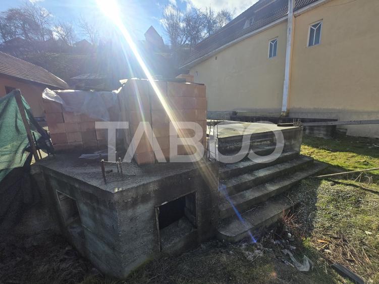 Teren de vanzare 436mp intravilan cu fundatie si proiect casa Rasinari - 3