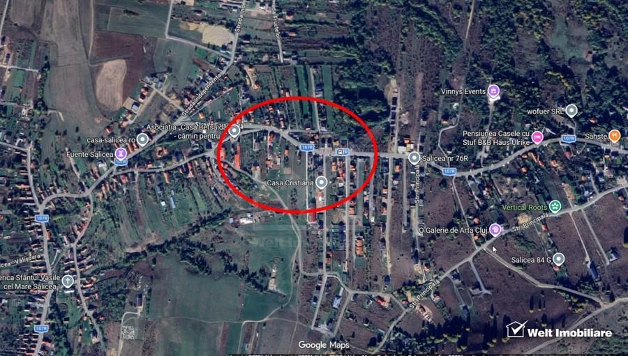 Salicea – teren intravilan 920 mp, front 28 m la doua strazi, utilitati - 3