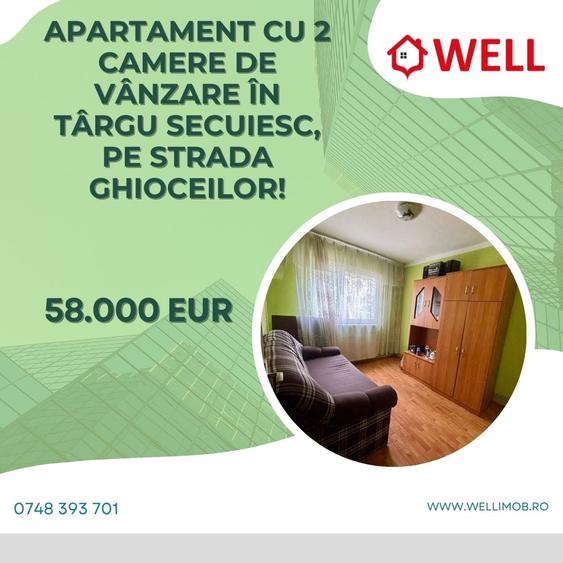 Apartament cu 2 camere de vânzare în Târgu Secuiesc, pe strada Ghioceilor! - 1