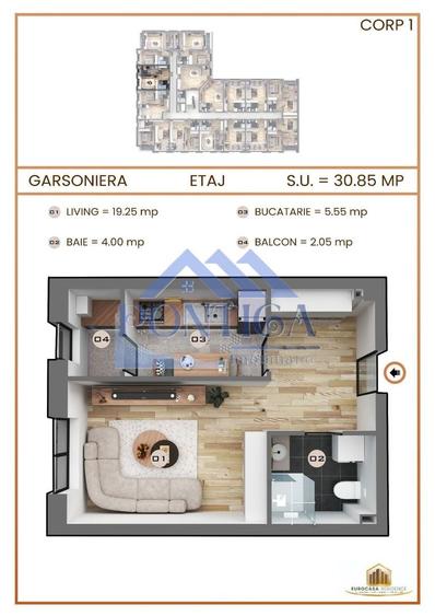 Apartament studio de vânzare | Direct dezvoltator | Comision 0% - 9