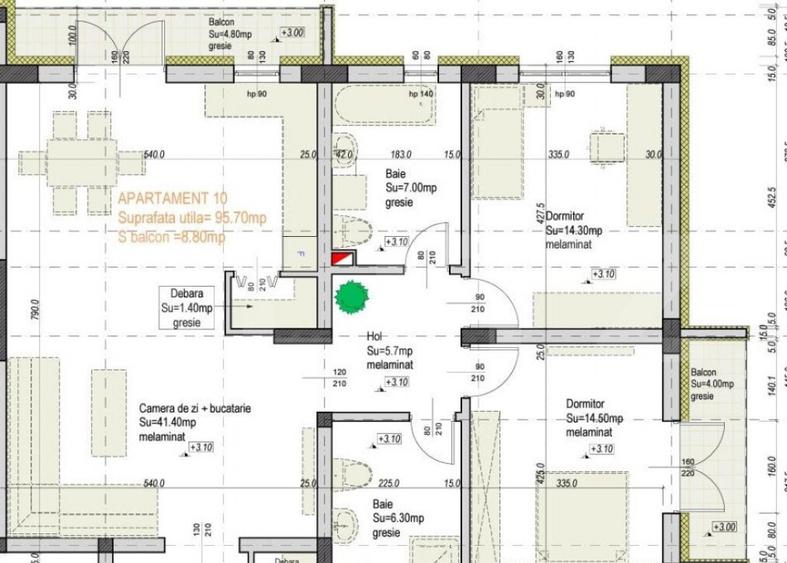 Apartament nou in ansamblu reziden?ial 95.70 mp, Santandre - 3