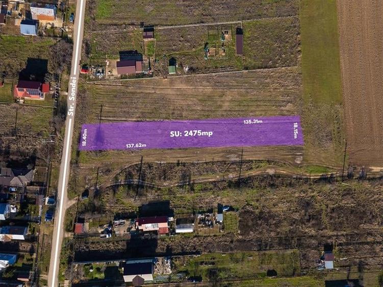 TEREN INTRAVILAN 2475 MP,DESCHIDERE 18 M,UTILITATI,ASFALT - 1