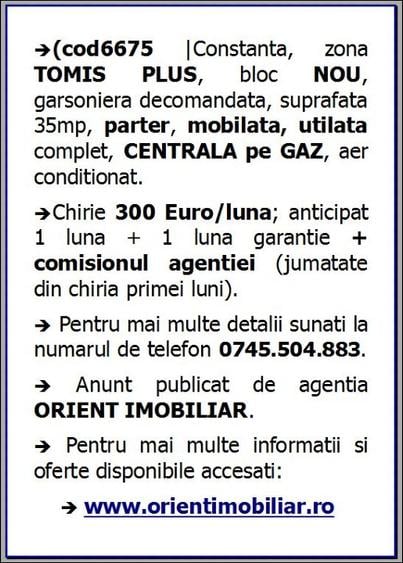 Tomis Plus, garsoniera, parter, gaze, mobilata, inchirieri Constanta - 8