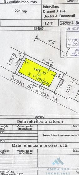 Teren intravilan - 291 mp - Aparatorii Patriei / Drumul Jilavei - 1