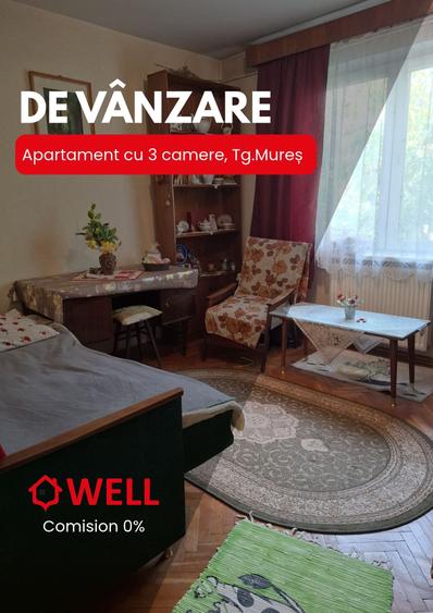 Apartament cu 3 camere decomandat în Tudor