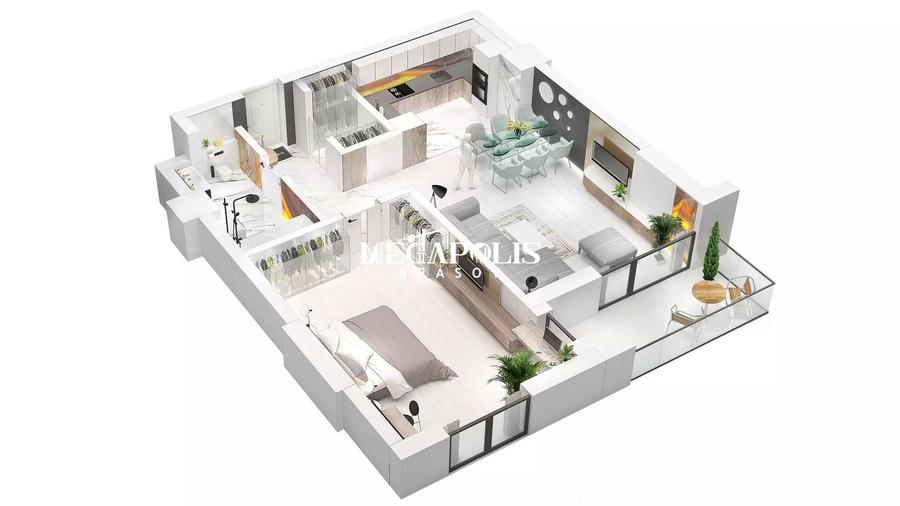 Apartament cu 2 camere semidecomandat în Calea București